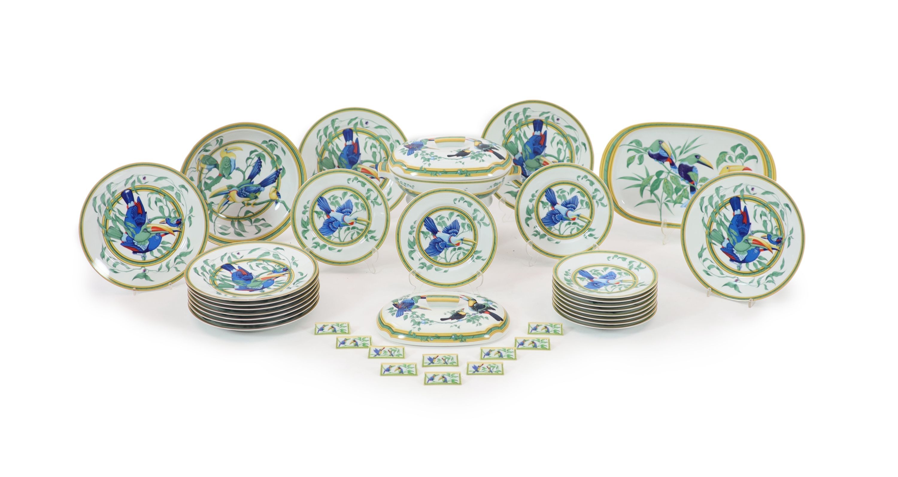 A Hermes, Paris ‘ Toucans’ part dinner service